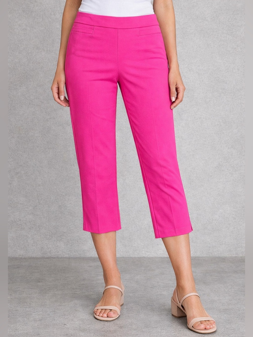 Zac & Rachel Bright Pink Cropped Ponte Capris